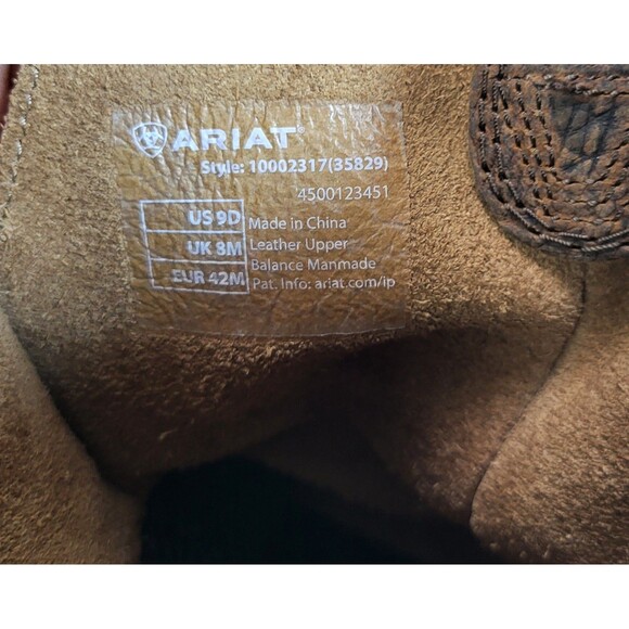Ariat Boots Men’s Size 9D Rambler Earth Brown Bomber 10002317 Western Cowboy